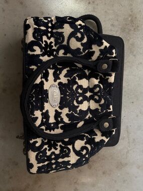 CAKE By Pentunia Black and Cream Patterned Diaper Bag with Dual Handles